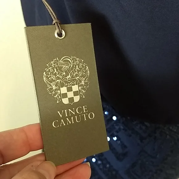 Vince Camuto Navy Blue Sequin Dress (Perfect cocktail attire) - Picture 6 of 13